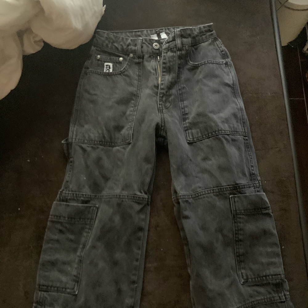 COPY - The Ragged Priest Combat Cargo Jeans Black/Gray